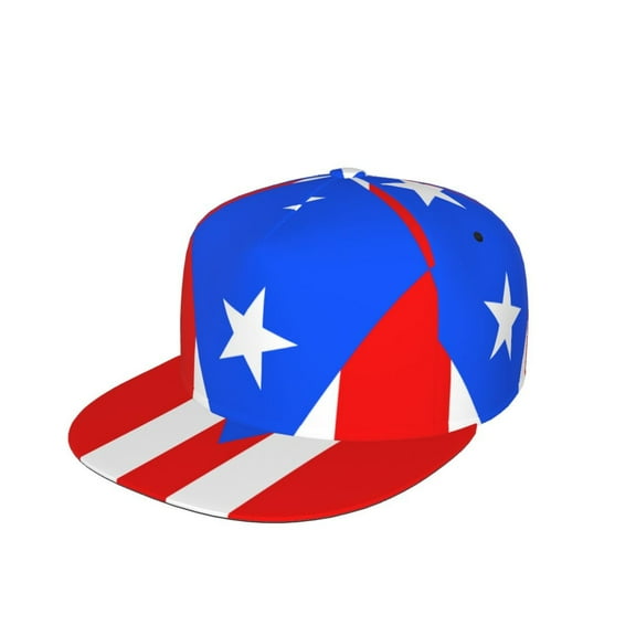 Snapback Hats For Men Women Pr Puerto Rico-Flag Flat Bill Brim Baseball Cap Printed Hat