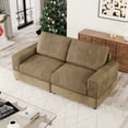 thumbnail image 5 of 78.7''W Corduroy Modular Sectional Sofa Bed, Comfy 2-seater Upholstered Loveseat Couch with Armrests and Deep Seat, Modern Sleeper Couch Bed for Living Room, Bedroom and Office, Green, 5 of 5