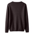 thumbnail image 4 of Women's Long Sleeve Button Down Cropped V-Neck Knit Cardigan Sweater Classic Elegant Shrugs for Women Autumn Spring Coffee L, 4 of 6