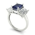 thumbnail image 2 of Three-Stone Engagement Ring for Women - 4ct Simulated Blue Sapphire in 14K White Gold Promise Ring, 2 of 6
