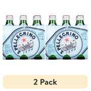 (2 pack) S. Pellegrino Sparkling Mineral Water, 6Pack/8.45fl oz, Dairy-Free, Shelf Stable, Glass Bottle