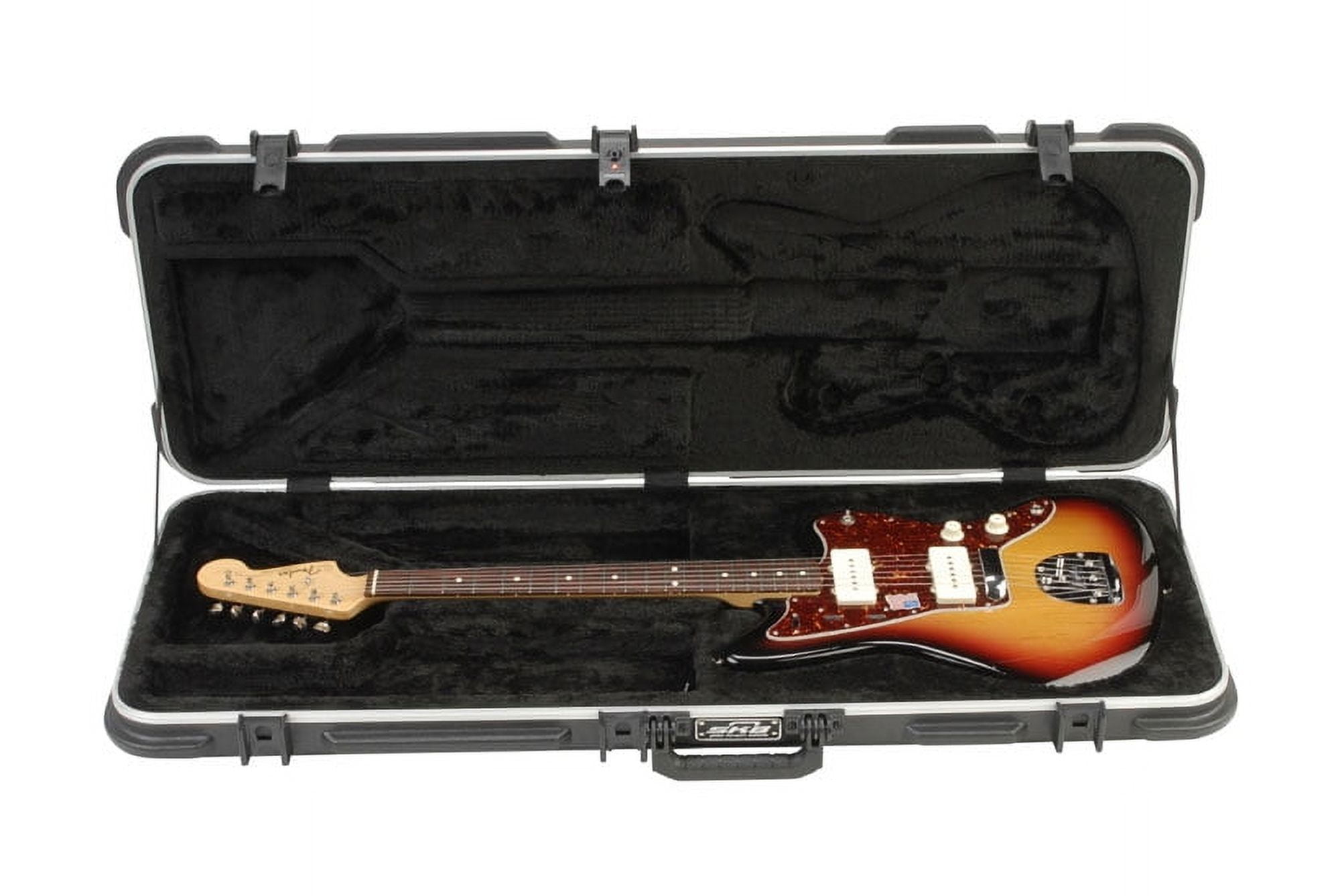 SKB Cases Molded Hardshell Case with Plush Foam Interior, TSA Latch, and Over-Molded Handle for Fender Jaguar or Fender Jazzmaster Guitar