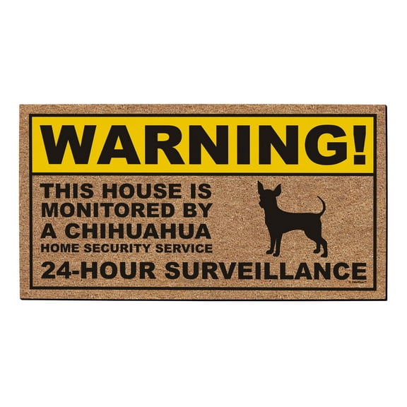 ThisWear Funny Pet Gifts Warning Chihuahua Doormat Home Security Chihuahua Dog Decor Doormat Multicolor