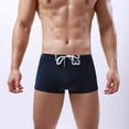 thumbnail image 2 of Lolmot Swimming Briefs for Men, Men's Sexy Low Waist Solid Color Drawstring Quick Dry Swimming Briefs Beachwear Swimming Trunks, 2 of 5