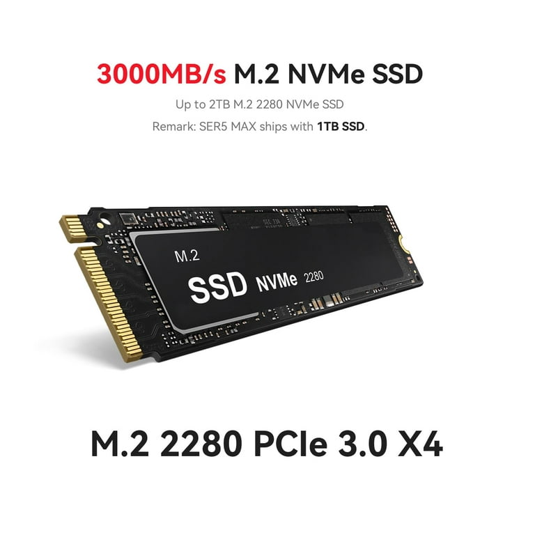 2023 Beelink SER5 Ryzen7 5560U Mini PC DDR4 32GB SSD 500GB NVME SSD Wifi6  Desk
