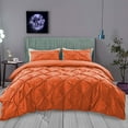 thumbnail image 1 of BedDecor 600 TC 3 Piece Pinch Pleated(Orange,Twin/Twin XL) 100% Egyptian Cotton Base Duvet Set, 1 of 5
