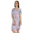 thumbnail image 4 of Moomaya Robe Midi en Jersey de Coton Imprimée pour Femmes Col en V Manches Courtes d'Été Longueur Genou, 4 of 4