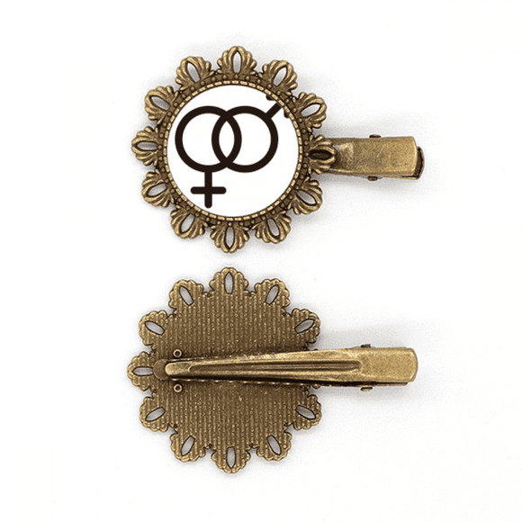Gender Difference Equality Between Men Women Rainbow Vintage Metal Flower Hairpin Hair Piece Headdress