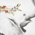 thumbnail image 5 of Nourison Trendy, Hip, New-Age Floral Elephant White Decorative Throw Pillow , 18" x 18", 5 of 5