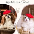 thumbnail image 4 of 1 pc Wool Felt Cat Hats Pet Supplies Flat Round Red 153x29mm Inner Diameter: 70mm, 4 of 5