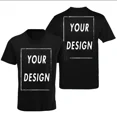 thumbnail image 2 of EU size 100% pure cotton custom T-shirt front and back team school uniform store logo text photo for men's personalized high-end, 2 of 10