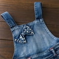 thumbnail image 3 of 2-11T Summer Children Kids Little Girls Romper Shorts Denim Overalls Shortalls Jeans,Butterfly,7years, 3 of 6
