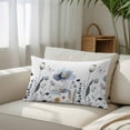 thumbnail image 6 of Gradient Blue Flower Throw Pillow Covers Watercolor Country Spring Blue Floral Butterfly Decorative Lumbar Pillow Cover Rectangle Cushion Case for Sofa Couch Bed Living Room Bedroom 16 X 24 Inches, 6 of 9