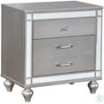 thumbnail image 4 of Contemporary Silver Headboard Tufted Leatherette Est King Size Bed 6pc Set Dresser Mirror 2x Nightstands Chest Bedroom Furniture, 4 of 9