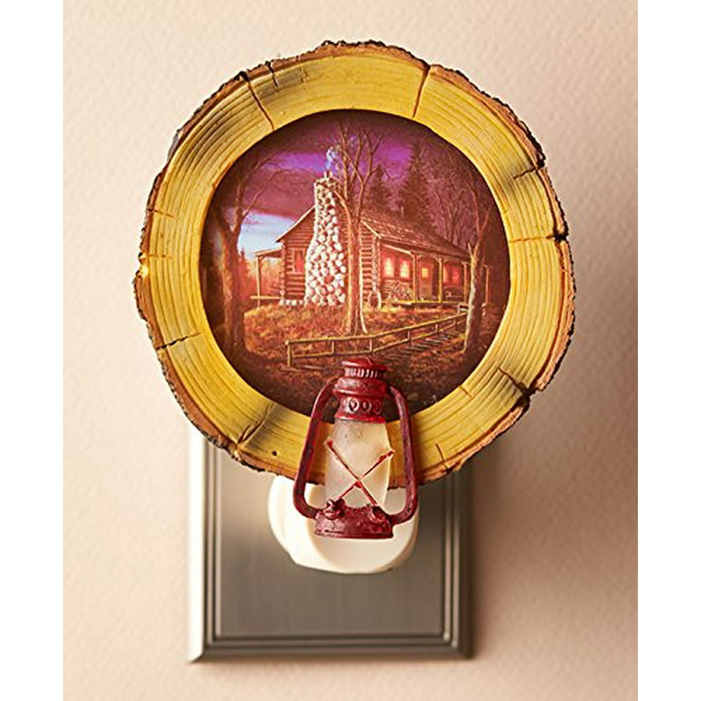 3D Rustic Sensor Night Lights Cabin