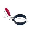 thumbnail image 2 of 2 Pcs 3" Fried Egg Molds Stainless Steel Round Omelet Mold Hamburger Patty Mold Ring Kitchen Cooking Tool with Oil Brush Nonstick, 2 of 9