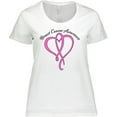 thumbnail image 3 of Inktastic Breast Cancer Awareness with Pink Ribbon Heart Women's Plus Size T-Shirt, 3 of 5