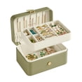thumbnail image 1 of Joyero SONGMICS Travel de 2 capas, color verde laurel, UJBC166C02, 1 of 8