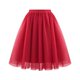 thumbnail image 1 of Gibobby ganchos para faldas con pinzas Falda de malla plisada con cintura Falda de longitud media drapeada Falda de línea A de talla grande(Vino, XL), 1 of 2