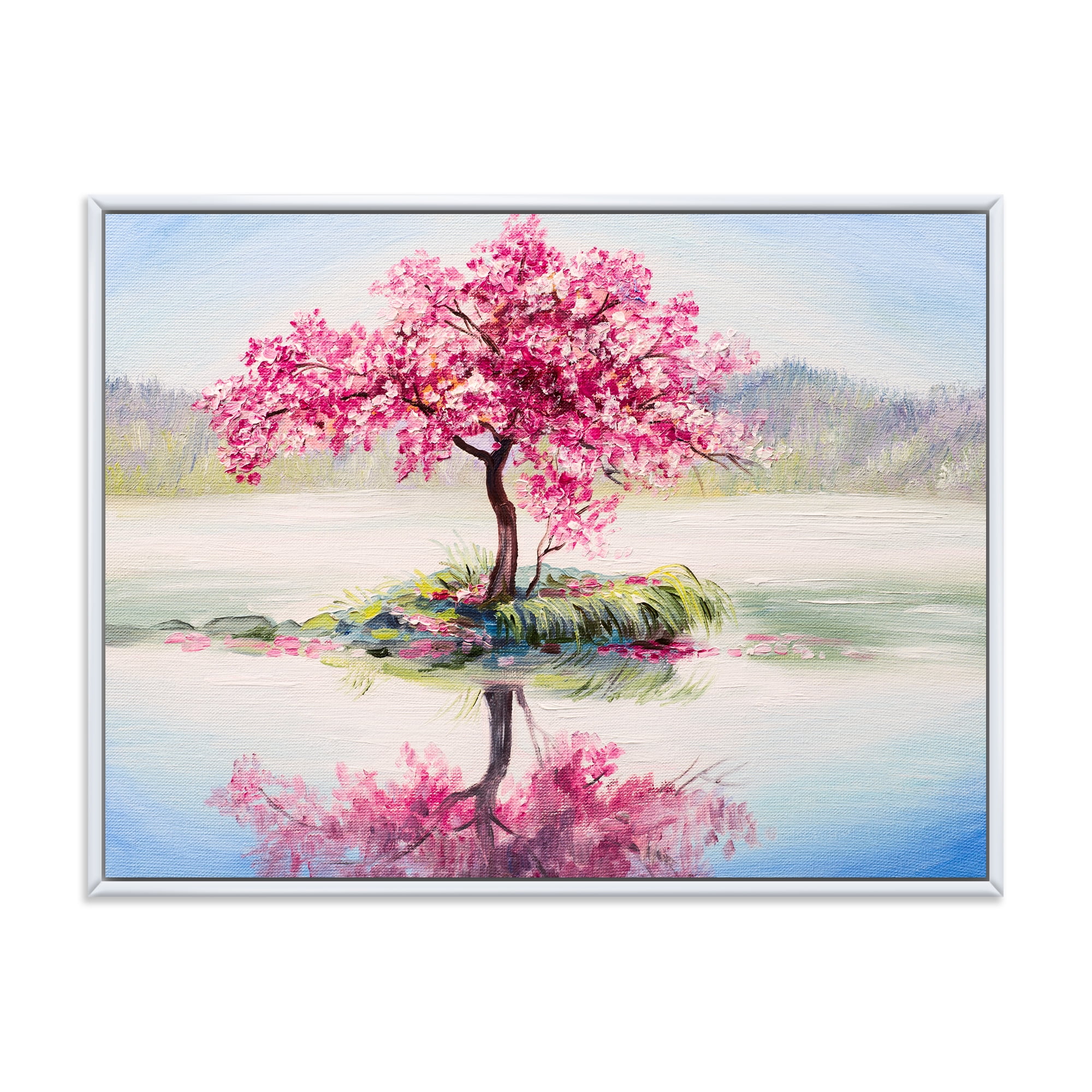 Beautiful Blossom Cherry Tree Picture Print ON Framed Canvas Wall Art Home 