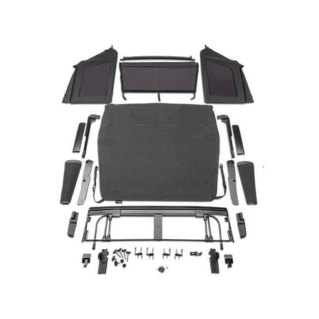 Rampage by RealTruck Trailview Softop | Vinyl, Black Diamond Color | 139335 | Compatible with 2018 - 2024 Jeep Wrangler JL 2-Door