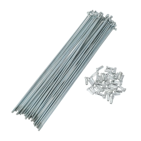 36 Set 12G Bicycle Spokes 225mm Bike Wheel Spokes 45 Steel Galvanized Silver Tone