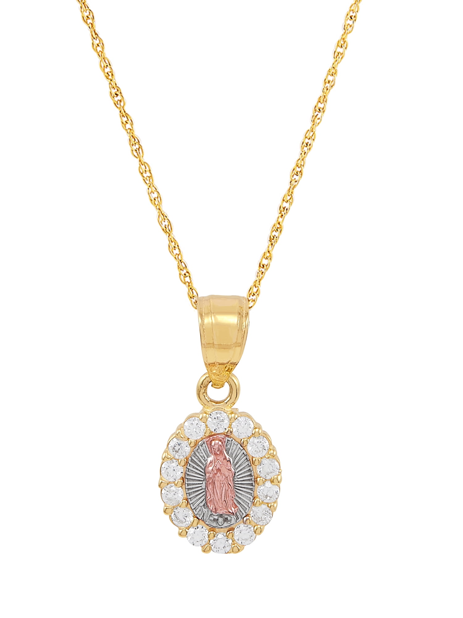 Childs Praying Hands of Mary in 10k SOLID Yellow Gold Pendant
