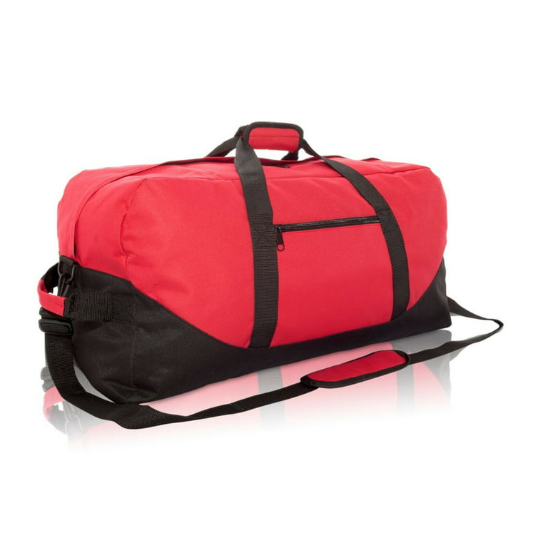 PopStore Sports Duffel Bag 25 Inches Foldable Gym Bag for Men Women Duffle Bag Lightweight with Inner Pocket for Travel Sports, Light Red, Adult
