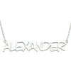 Personalized Planet Capitalized Name Sterling Silver Necklace, 18"