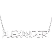 Personalized Planet Capitalized Name Sterling Silver Necklace, 18"