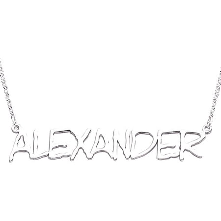 Personalized Planet Capitalized Name Sterling Silver Necklace, 18"