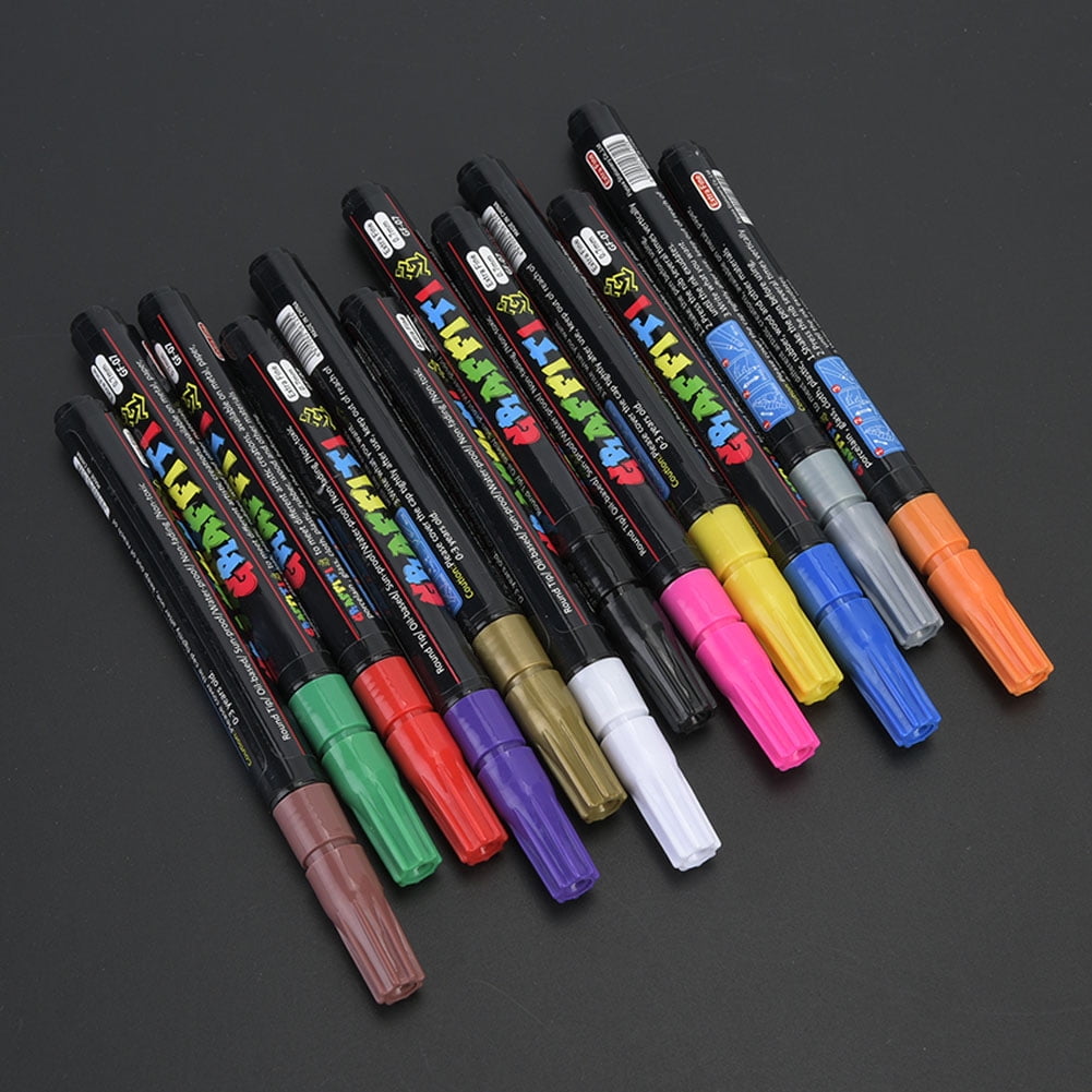 PINTASA Premium Rock Paint Pens, Set of 12 Waterproof Acrylic Markers for  Glass, Canvas, Resin, Porcelain, Wood, Mug, Fabric Painting and Kids DIY  Craft - Dual Tip Pen 