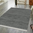 thumbnail image 2 of FH Home Machine Washable Area Rug - Hand Woven, Stain Resistant, Pet Friendly - Premium Recycled Polyester Yarn - Solid - Bedroom, Living/Dining Room - Kingscote - Black & White - 5 x 8 ft, 2 of 8