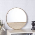 thumbnail image 3 of Round Wood Mirror, Wall Mirror Decorative Mirror, Nature Bathroom Vanity Mirror, 3 of 9