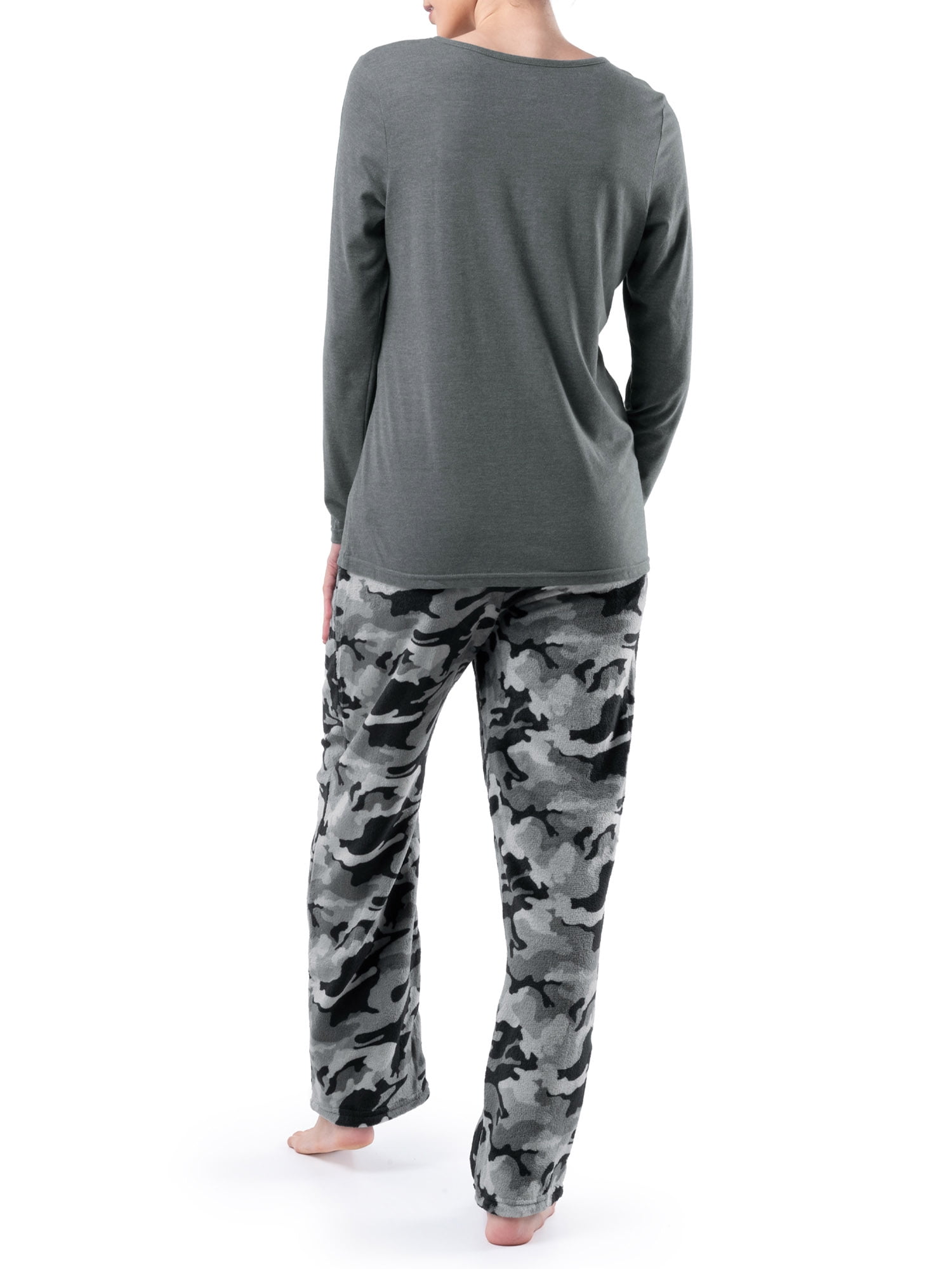 Fruit of the Loom Women's Beyond Soft Long Sleeve Top & Fleece Bottom Pajama Set, S-4X
