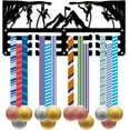 thumbnail image 2 of Boxing Medal Holder Award Hangers for Wall Small Black Metal Wall Mount Sports Ribbons Athlete Iron Rack Stand for Hold 40+ Medals Storage Home Fighter Athletes Medalist Race 11.4 x 5.1inch Black, 2 of 9