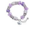 thumbnail image 2 of Delight Jewelry Silvertone Little Bird Initial - M - Purple Butterfly Bead Charm Bracelet, 7"+1" Extender, 2 of 5