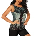 thumbnail image 2 of Fuzoiu Zombie Flower Apocalypse Print Women's Workout Tank Top,Athletic Racerback Sports Tank,Tops Sleeveless Running Loose Fit Yoga Tops,Active Shirts for Yoga, Running, and Gym-Medium, 2 of 7