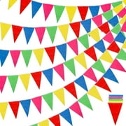 RUBFAC 1020ft 720pcs Colorful Pennant Banner Flags Multicolor Bunting String Triangle Flags Bulk, Garland for Grand Opening, Carnival Theme Birthday Party Decoration Outdoor Events