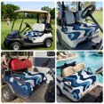 thumbnail image 6 of Golf Cart Seat Covers for 2 Seater,Blue Stripe Microfiber Cart Seat Towel Blanket,Geometric White Coastal Wave Modern Ocean Absorbent Breathable Non Slip Bench Seats Protector for Golf Course 51"x31", 6 of 9