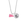 thumbnail image 2 of Delight Jewelry Acrylic 3/4" Hot Pink Megaphone Silvertone Script Initial Disc - Q - Charm Necklace, 20"+3", 2 of 4