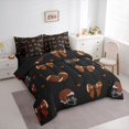 thumbnail image 2 of Erosebridal Football Print Bowknot Twin Bedding Sets 7-Piece for Teens,Boys Girls Sport Gamer Bedding Comforter Set,Black Reversible,Super Cozy Room Decor, 2 of 6