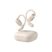 Open Box Shokz OpenFit Noise Cancelling True Wireless Open Ear Earbuds with Charge Case, Beige