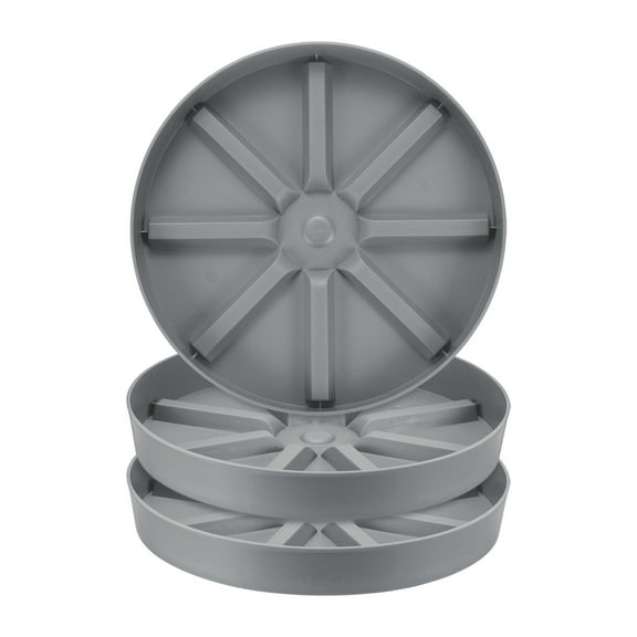 Uxcell 3-Pack Plant Saucer, 12 Inch Thicker Anti-Rot Root Plastic Plant Saucer for Indoor/Outdoor Potted Plant [Grey]