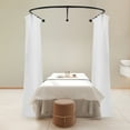 thumbnail image 4 of Beauty Salon Partition Curtain, Room Divider with Curtain, U-Shaped Room Partition Rod with Curtain for Beauty Salon Black, 4 of 12