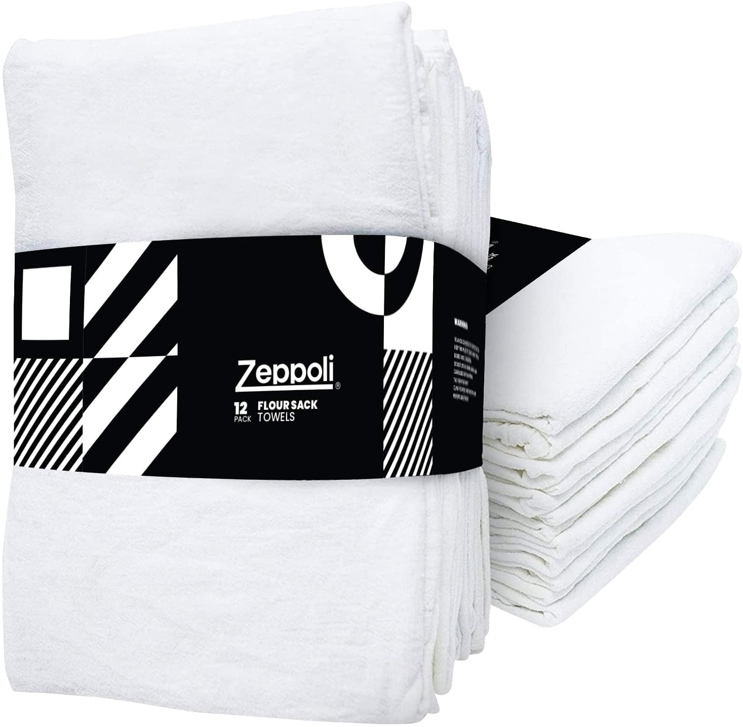 12 Pack Flour Sack Dish Towels 29” x 29” Large Cotton Kitchen Hand Towels Wh 
