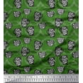thumbnail image 1 of Soimoi Green Heavy Canvas Fabric Life Begins After Coffee Text Print Fabric by Yard 58 Inch Wide, 1 of 3