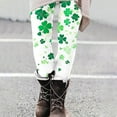 thumbnail image 6 of lcziwo Lightning Sale, Women's St Patricks Day Running Leggings Novelty Shamrock Clover Print Soft Stretchy Yoga Pants Casual High Waisted Tummy Control Tights Multicolor S, 6 of 7