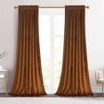 thumbnail image 1 of Cortinas Roslynwood de terciopelo, 132 x 244 cm, color marrón opaco, 2 paneles, 1 of 8