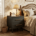 thumbnail image 3 of 4 Pieces Bedroom Furniture Set, Queen Bed Frame with 4 Under-Bed Drawers, 2 Drawer Nightstand,Wide 6-Drawer Dresser and Tall 5-Drawer Dresser with Aiti-Toppling Device- Gray&Black, 3 of 10